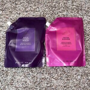 X2 Bath & Body Works Cactus Blossom Black Cherry Foaming Hand Soap Refill 28 oz